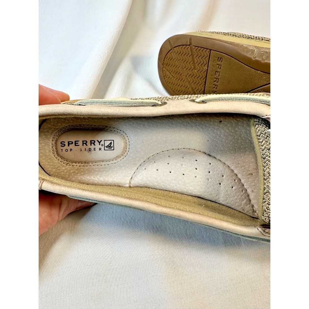 NEW Sperry Top Sider Women's Size 7.5 M Angelfish Boat Shoes Linen/Oat - Picture 7 of 9